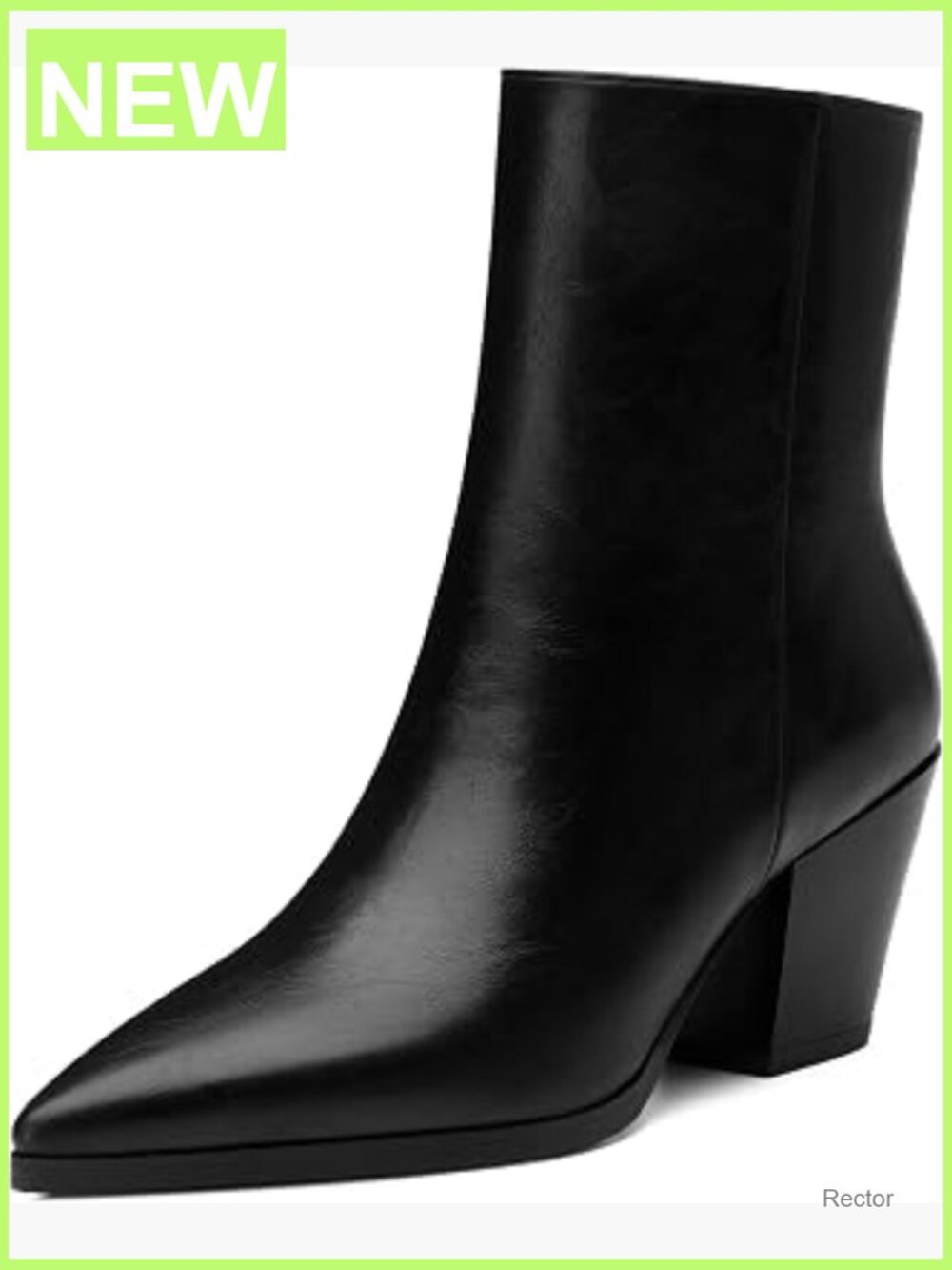Chunky Low Heel Pointed Toe Ankle Booties Side Zipper Spring Fall Dress Shoes